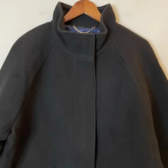 J.Crew Toscana Coat Italian Stadium Cloth Wool Midi City Classic CE180 Black 6 - Picture 3 of 16